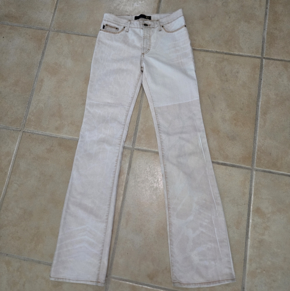 Vintage Just Cavalli Beige Bootcut Jeans Made Italy Like New 26x33